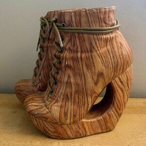 JEFFREY CAMPBELL ROXIE WOODGRAIN PLATFORM 6